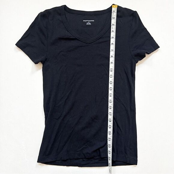 AMAZON ESSENTIALS Basic V-neck T-shirt Black Tee Comfy and Lightweight Size L - Picture 7 of 8
